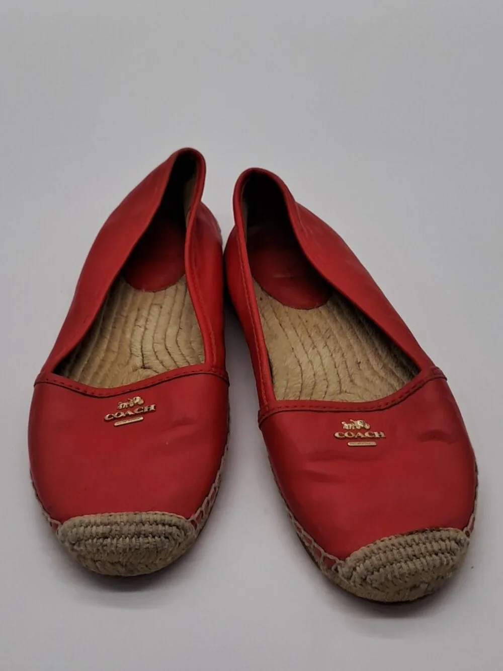 Coach Espadrille Flats Soft Leather Watermelon Color  Rhodelle 7'5 B